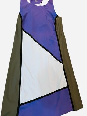 Title Nine Colorblock Midi Dress in Purple, White & Olive